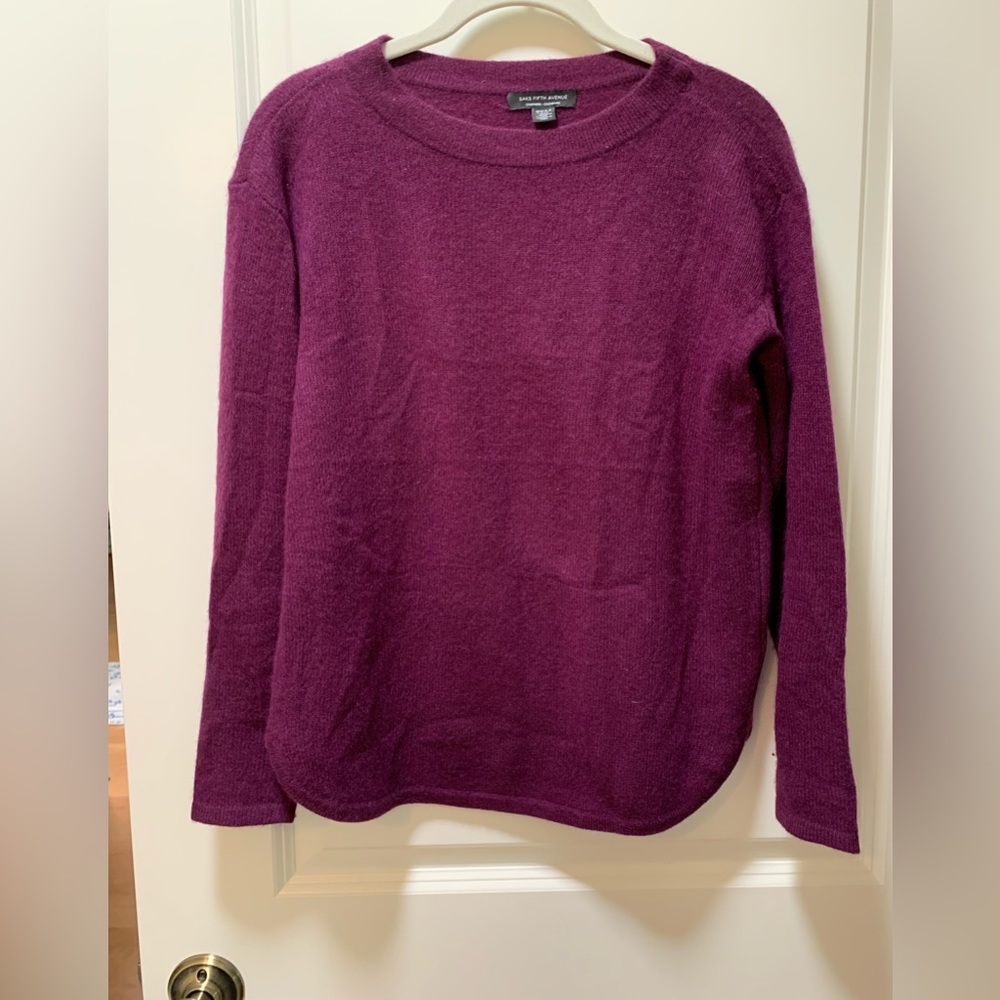 Saks 5th Ave brand 100% cashmere sweater. Size small. Rich deep plum col…